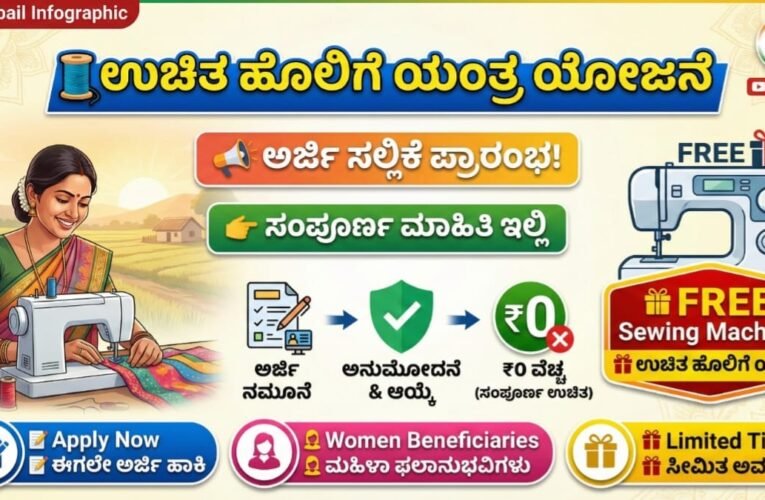 Sewing Machion Scheme: ಉಚಿತ ಹೊಲಿಗೆ ಯಂತ್ರ ಯೋಜನೆಗೆ ಅರ್ಜಿ ಸಲ್ಲಿಕೆ ಪ್ರಾರಂಭ! ಇಲ್ಲಿದೆ ಸಂಪೂರ್ಣ ಮಾಹಿತಿ